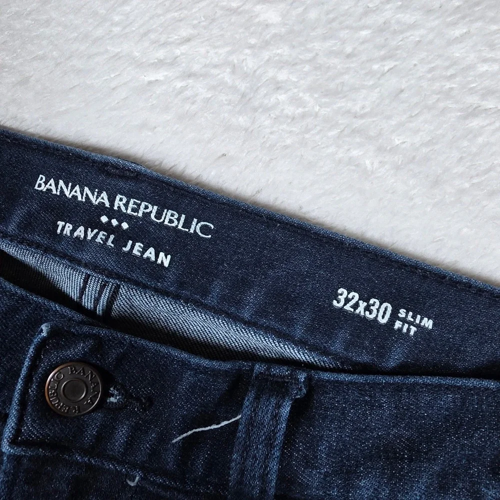 Banana Republic Travel Jean Mens 32x30 Blue Stretch Slim Fit Denim Pants